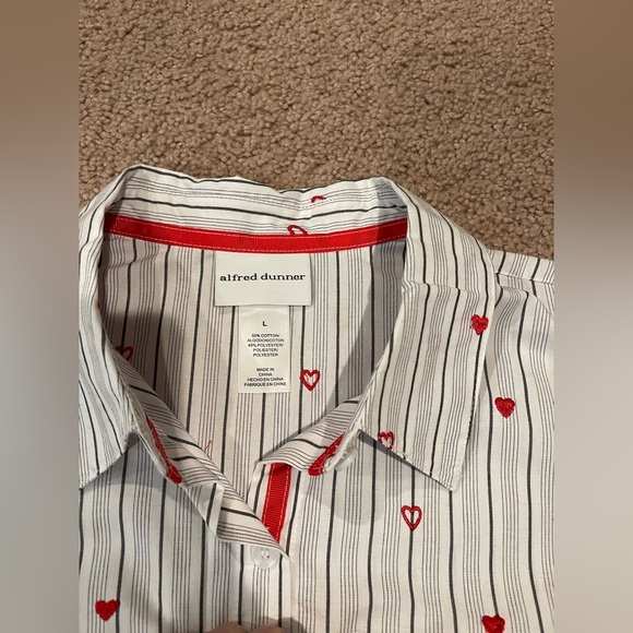 Women's ALFRED DUNNER stripe wild at heart 3/4 sleeves buton down shirt - Picture 2 of 11